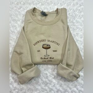 Espresso martini sweatshirt, embroidered
